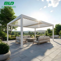 Pergola en aluminium imperméable pour l'extérieur, toit à lamelles motorisées, gazebo moderne pour patio, structure d'ombrage pour jardin, pour cour arrière