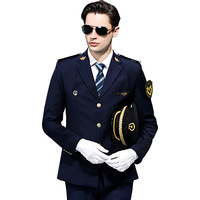 Ensemble d'uniformes ferroviaires unisexe, tenues d'uniformes scolaires, vêtements d'agent de train à grande vitesse, vêtements de conducteur de train, veste de travail
