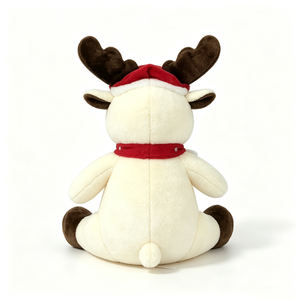 Peluche de reno personalizado con gorro rojo y bufanda, decoración navideña de 31cm-50cm, regalo unisex para niños - Product Image 3