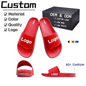 Claquettes personnalisées avec logo en EVA, avec coussin d'air, bout ouvert, couleur unie, été, pour hommes et femmes, à porter en extérieur - Product Image 1
