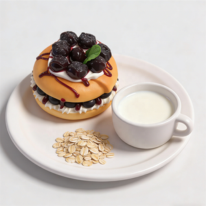 Blueberry <b>Cream</b> Bagel Model 9cm Plastic Artificial Eco-Friendly Breakfast Sandwich <b>Cream</b> Decorative Prop Cafe <b>Window</b> Display - Product Image 2