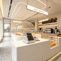 Hochwertige Multifunktionale Aluminium-Bäckereivitrine mit LED-Beleuchtung Luxuriöse Goldverzierung Umweltfreundliche Kommerzielle Einzelhandelsvitrine