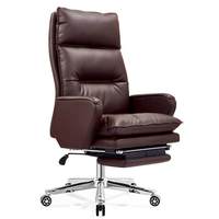 Fauteuil de bureau exécutif moderne électrique massant en cuir véritable, inclinable, ergonomique, pivotant et réglable pour la maison et le bureau - Vente en gros