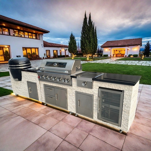 Cuisine d'extérieur Offre Spéciale avec dalle de marbre <span class=keywords><strong>Barbecue</strong></span> au gaz et garde-manger Armoire de rangement <span class=keywords><strong>Barbecue</strong></span> Grill Garden Supplies - Product Image 2