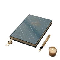 Carnet de Gratitude Personnalisé avec Logo, Couverture en Papier Thermique Estampillée à Chaud Motif Abstrait, Ensemble Cadeau de Papeterie de Luxe, 100 Feuilles