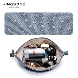 Kingsons Cosmetic Bag Large Capacity Zipper Storage Bag For Women Makeup Organizer Travel Accessory Case Solid Color - Product Image 4