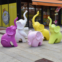 Offre Spéciale : Grandes Sculptures d'Animaux pour Décoration de Fête – Éléphant en Résine Grandeur Nature, Peint à la Main, Durable, Mignon et Coloré