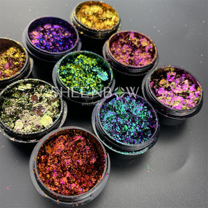 Pour Sheenbow Chameleon Cosmetic Flakes <span class=keywords><strong>Color</strong></span> Shifting Aléatoire Cut Glitter Pigment en vrac - Product Image 3
