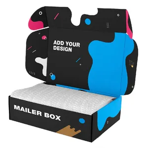 Caja de cartón impresa en color grande del fabricante, caja de ropa de correo, cajas de envío personalizadas corrugadas con embalaje de logotipo