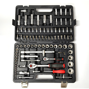 Set di chiavi a bussola CR-V da 94 pezzi con cricchetto da 1/4 e 1/2 pollici, bussole profonde, bussole per candele e inserti Torx per riparazioni auto e moto - Product Image 2