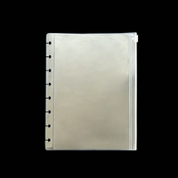 Porte-documents A5 en PVC imperméable de haute qualité avec fermeture éclair et perforation champignon, pochette transparente pour documents et budget