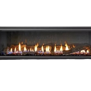 Cheminée au gaz intelligente en acier moderne personnalisée avec/sans télécommande, taille 800-2000 mm, carburant propane/gaz naturel, villa - Product Image 1