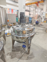 Poêle à ébullition inclinable 200l 300l 500l Marmites industrielles Confiture Sauce Tahini Mixeur Machine à mélanger pour la cuisson
