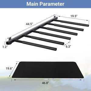 JH-Mech Support de rangement mural réglable pour le <span class=keywords><strong>ski</strong></span> et le snowboard pour 12 paires de supports de planche de surf en métal sur rail de 47 pouces - Product Image 2