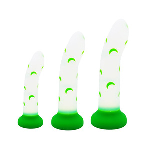 BANSEY - Dildo de Silicona Líquida con Forma de Luna Creciente que Brilla en la Oscuridad, Tapón Anal con Fuerte Succión, Juguetes Sexuales para Mujeres - Product Image 3