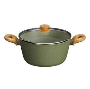 High Quality Ceramic Coated Pot Pan <b>Silicone</b> Glass Lids Soft Touch Handle Non Stick 12 Piece Forged Aluminium Cookware Set - Product Image 2