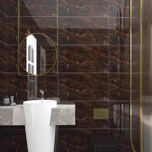 Carreaux de glaçure en fil d'or 400x800 marbre brillant pour porte sombre pour cuisine salle de bain villa hôtel décoration murale - Product Image 3