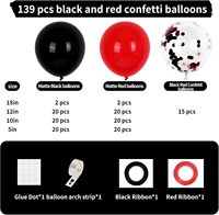 Kit de guirlande d'arc de ballons rouges et noirs Ballons noirs rouges pour la décoration d'anniversaire de douche de bébé de mariage d'anniversaire