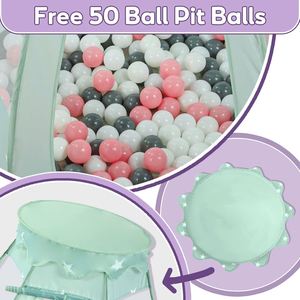 Carpa de Juego Infantil Segura y Cómoda, Piscina de Pelotas para Bebés con 50 Pelotas - Product Image 4