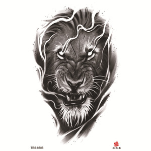 Tatuajes Temporales Ecológicos de Papel a Base de Agua, Estilo Indio, Diseños de León, Tigre y Calavera para Cara y Cuerpo - Product Image 4