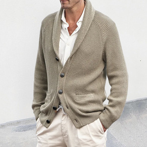 Cardigan en tricot à col pour hommes, pull à manches longues, automne-hiver, fibre acrylique, style jeune, Mlxl2xl - Product Image 3