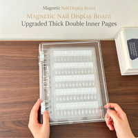 Présentoir magnétique double face transparent en acrylique pour vernis à ongles, outil de démonstration de colle à ongles, grande capacité
