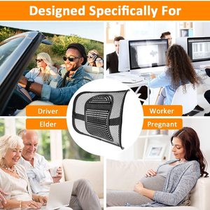 Support <span class=keywords><strong>lombaire</strong></span> en maille réglable avec massage pour chaises de bureau et sièges de <span class=keywords><strong>voiture</strong></span> - Product Image 2