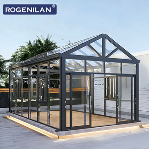 ROGENILAN Véranda moderne extérieure autoportante en aluminium et verre, résistante aux ouragans, avec double vitrage trempé, préfabriquée - Product Image 2