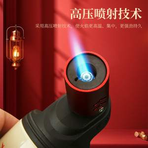 Encendedor a prueba de viento de 1 llama recargable con combustible de butano, diseño personalizado para encender cigarros y cigarrillos - Product Image 4