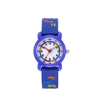 Montre-bracelet étanche personnalisée ABC pour filles, rose, mode et sport, boîtier en PC avec motifs amusants de lettres et de dessins animés