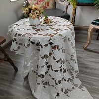 Kain Katun Bordir Laser Full Lace Hollow Craft 300D Milk Silk Motif Bunga untuk Aksesoris Pakaian/Gaun