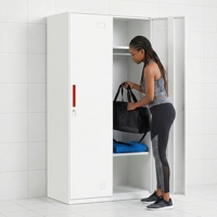 Armoire en acier robuste réglable avec serrure à clé sécurisée, rangement mobile verrouillable pour cuisine, maison, bureau, espace de vie, entrepôt