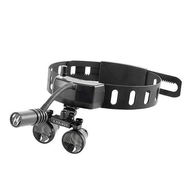 2.5X/3.5X Magnification Dental Loupes with LED Light Head Mounted Binocular Surgical Magnifier for Dental Professionals