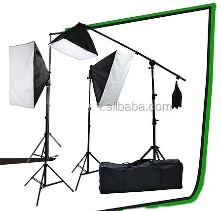 E-Reise studio light kit 2000 Watt Photo Studio Light Kit With 6-9 Feet Muslin Backdrop and Background Stand