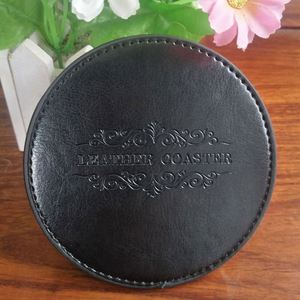Sous-verres personnalisés en cuir PU avec design résistant à la chaleur pour les boissons, cadeau promotionnel avec logo personnalisé, accessoires de table - Product Image 4