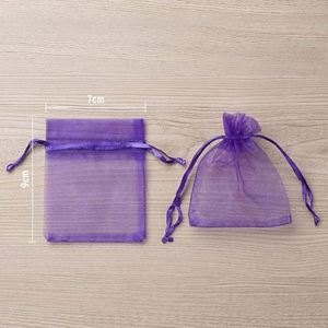 Christmas Bags 100pcs Organza Bags Mixed Color Drawstring Mesh Jewelry Pouches Sheer Mesh <b>Wrap</b> for Christmas Ornament Party RTS - Product Image 3