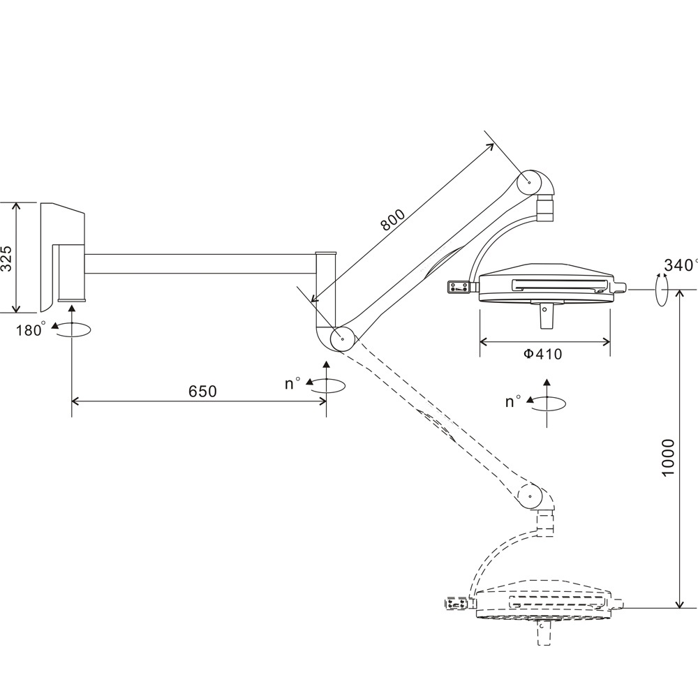 Veterinary Pet Clinic Hospital Use Surgical Wall Mounted Operation Light Animal OT Lamp Vet LED Operati