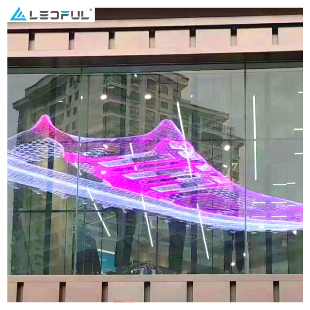 HD Transparent Mesh Module Display 3D LED Transparent Glass Advertising Screen
