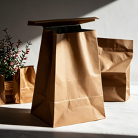 Sac d'emballage alimentaire de luxe personnalisable en papier kraft brun et feuille d'aluminium, fond large, avec bande auto-adhésive, 0,5 lb (250 g) et 500 g