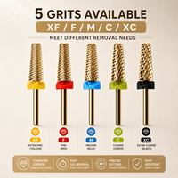 Fraise à ongles en carbure de tungstène 5 en 1, 3/32 po, coupe croisée, pour gel et acrylique, professionnelle, compatible lime électrique, OEM ODM, logo personnalisé