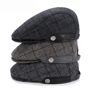 Vente en gros Casquette plate doublée matelassée personnalisée pour hommes Casquettes à oreillettes invisibles Couvre-<span class=keywords><strong>oreille</strong></span> chaud Béret Gavroche Chapeaux Gatsby Chevrons - Product Image 2