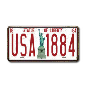 Plaque d'immatriculation de <span class=keywords><strong>voiture</strong></span> en métal Antique, plaque en étain en métal, <span class=keywords><strong>autocollant</strong></span> mural plaque de <span class=keywords><strong>voiture</strong></span> américaine, panneau en étain Vintage, décoration murale de fête ou de <span class=keywords><strong>Pub</strong></span> - Product Image 4