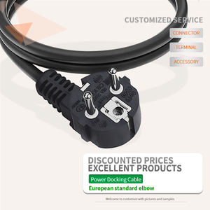 Certifié VDE CEE 7/7 à IEC320 C13 prise à angle droit européen Schuko cordon d'alimentation prune queue cordon de connexion à trois trous - Product Image 2