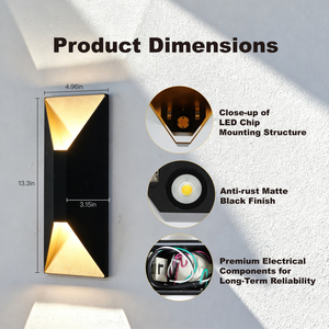 Lampes extérieures modernes noires mates pour patio, <span class=keywords><strong>porte</strong></span> <span class=keywords><strong>d</strong></span>'<span class=keywords><strong>entrée</strong></span>, luminaires muraux extérieurs, lanternes murales étanches - Product Image 4