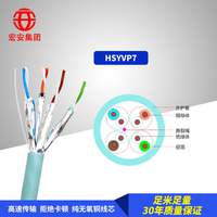 Cable de Red para Interiores, 4 Pares, 23AWG, Cobre Desnudo CCA, Revestimiento de PVC LSZH, Cable LAN FTP CAT5E CAT6, Cables de Comunicación para Transmisión de Alta Velocidad