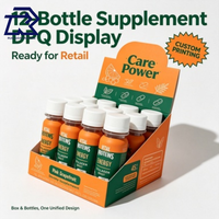 Boîte de présentation PDQ personnalisée, boîte de présentation en carton pour les petites bouteilles de compléments alimentaires liquides, pliable en papier