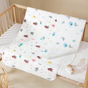 Tapis à langer en <span class=keywords><strong>coton</strong></span> 70*100CM pour bébé, matelas à langer réutilisable et imperméable pour bébé - Product Image 3