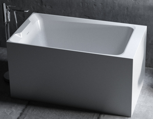 Baignoire autoportante rectangulaire en acrylique 1,8 m, design moderne et minimaliste, avec drain central, pour salle de bain (tinas sobreponidas) - Product Image 3
