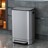 Poubelle à pédale UV en acier inoxydable 40L, bac à déchets en plastique pour la maison, l'hôtel, la salle de bain, le rangement domestique et la chambre à coucher
