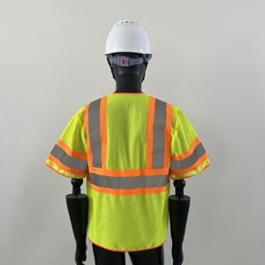 Ansi Class 2 phản quang an toàn vest với biểu tượng tùy chỉnh khả năng hiển thị cao thiết kế - Product Image 2